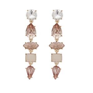 Forever 21 Rose Gold Caged Stone Drop Earrings Pink Glam Barbiecore
